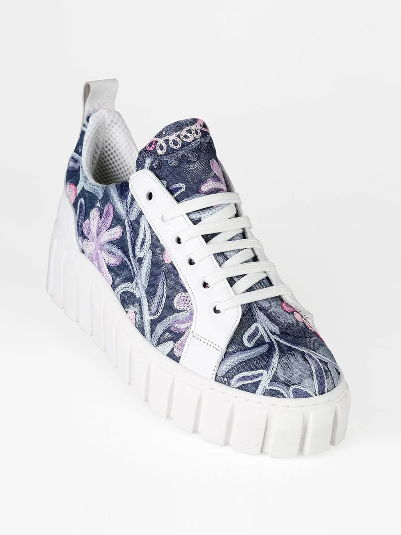 Stella Sneakers donna ricamate con platform - multicolore