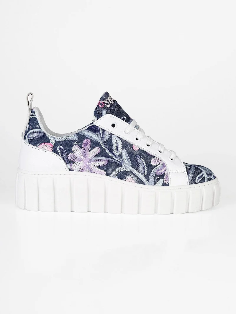 Stella Sneakers donna ricamate con platform - multicolore