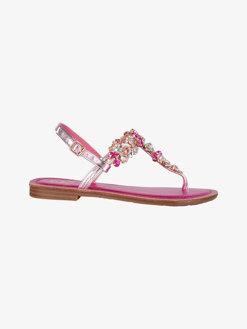 Sandali infradito donna gioiello - fucsia