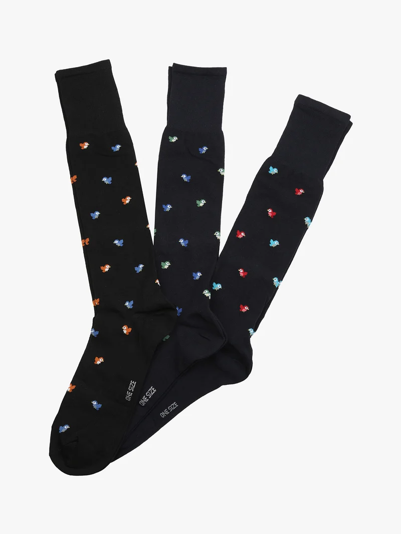 Confezione da 3 paia di calze lunghe uomo in cotone - blu