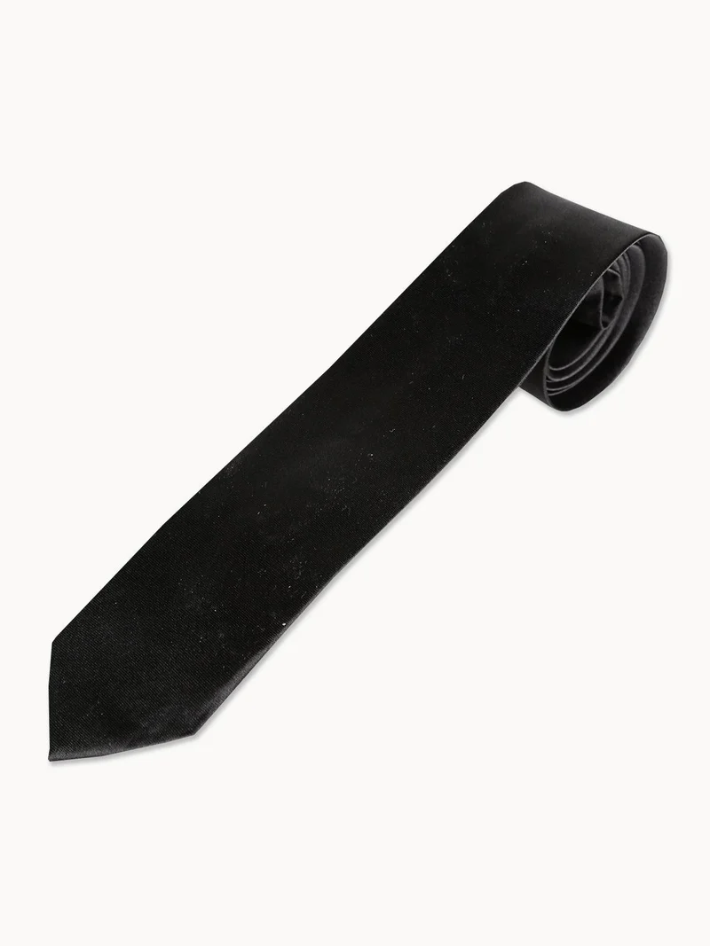 Cravatta classica effetto raso - nero