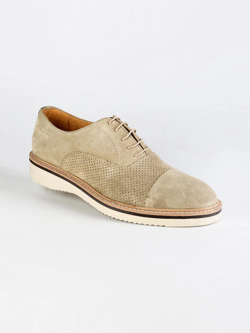 Francesine in camoscio traforate - beige