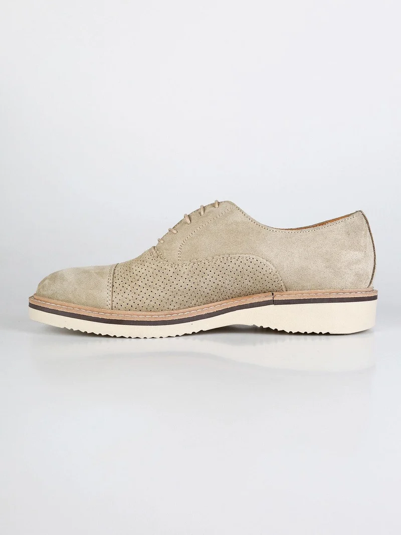 Francesine in camoscio traforate - beige