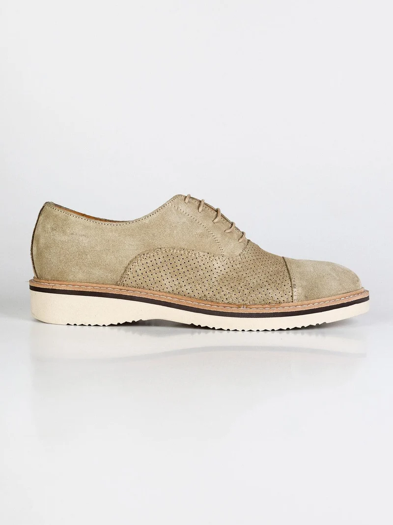 Francesine in camoscio traforate - beige