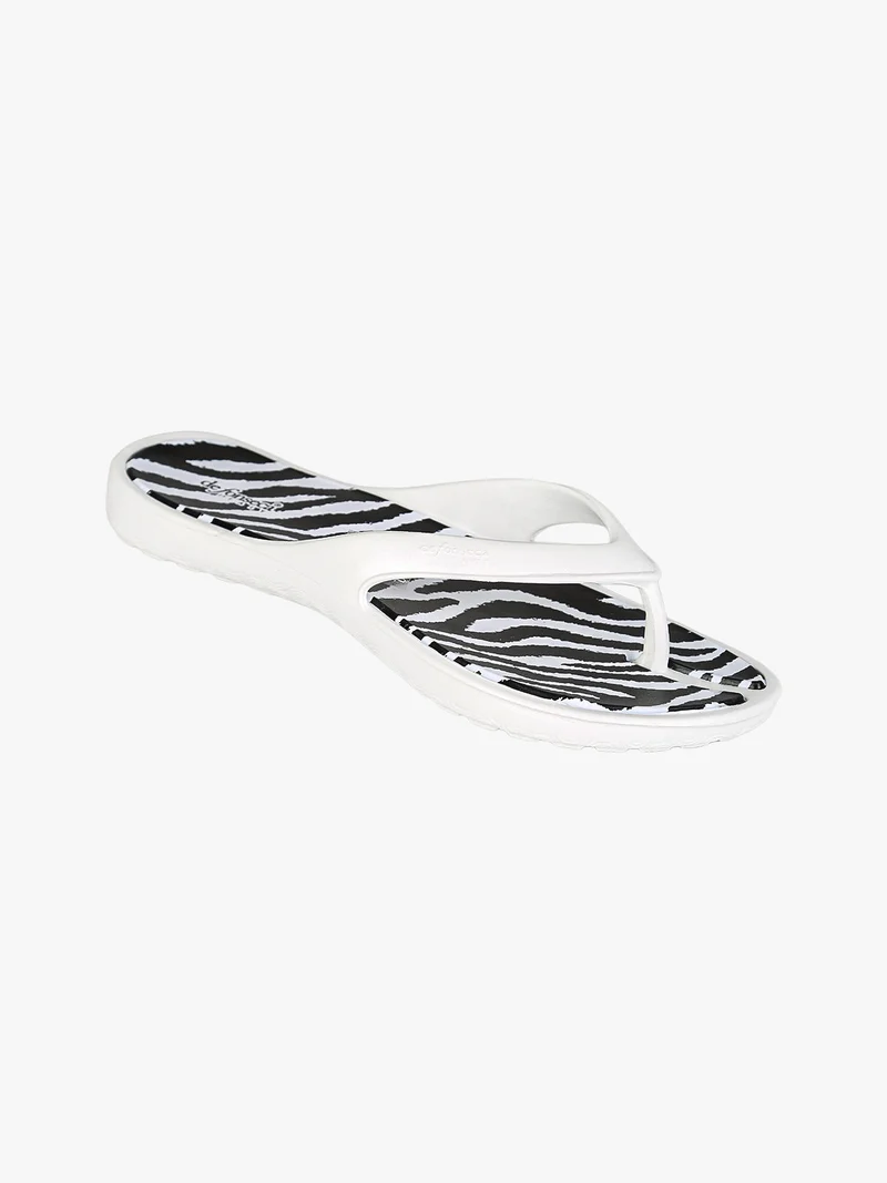 Infradito donna da mare in gomma animalier - bianco