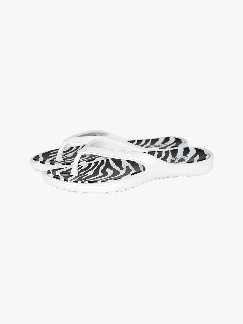 Infradito donna da mare in gomma animalier - bianco