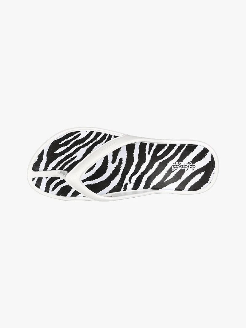 Infradito donna da mare in gomma animalier - bianco