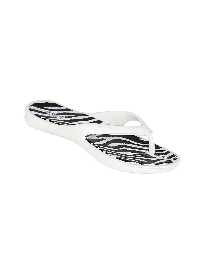 Infradito donna da mare in gomma animalier - bianco
