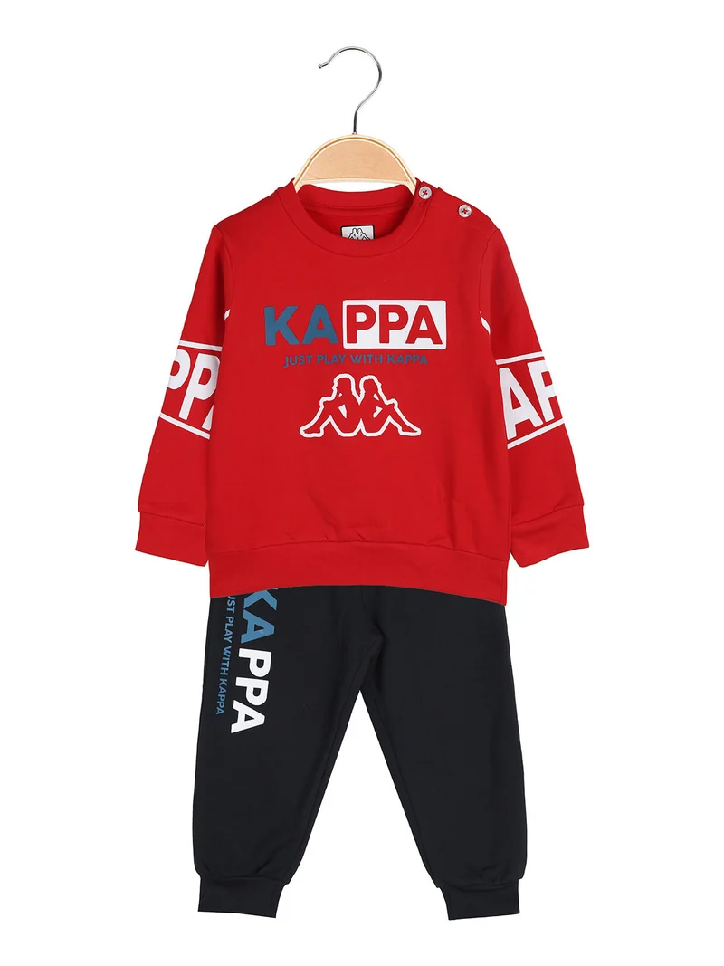 Completo tuta 2 pezzi da neonato con logo e interno felpato - rosso