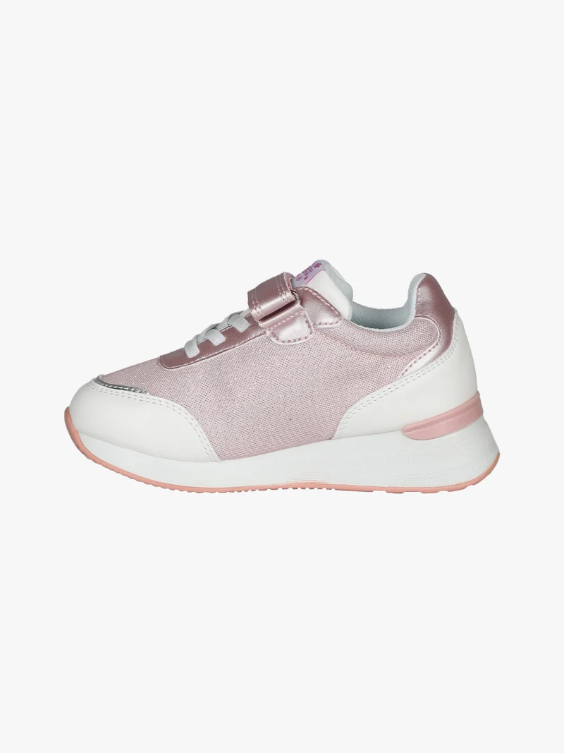 Sneakers da bambina con zeppa e strass - rosa