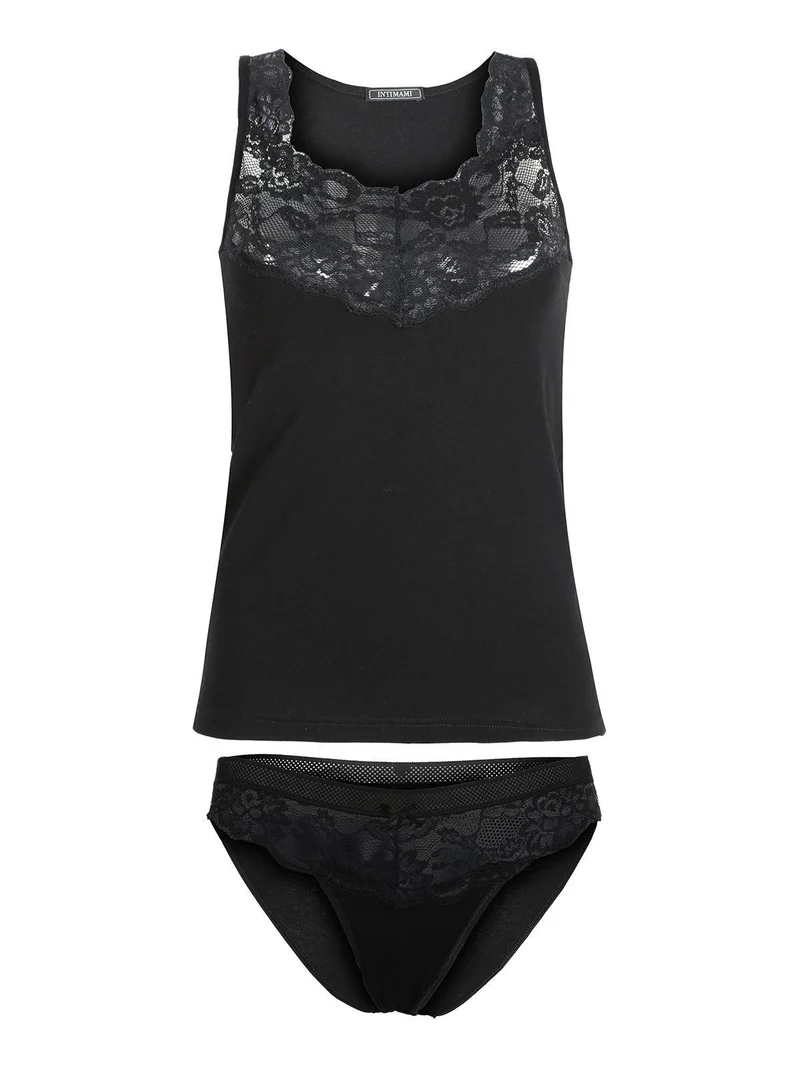 Completo intimo canotta + slip - nero