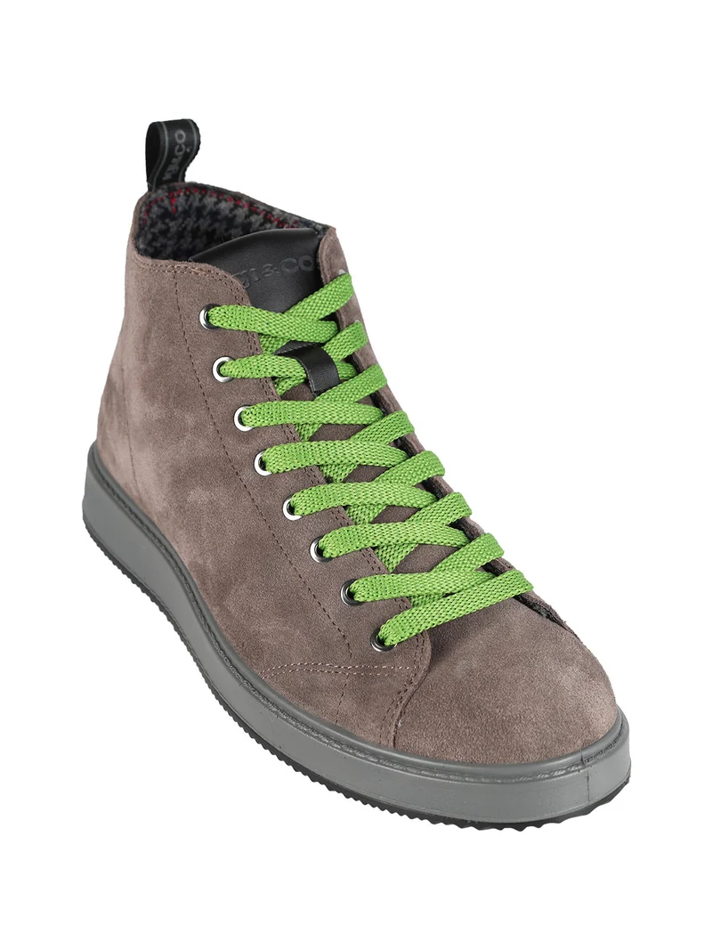 Sneakers alte da uomo in pelle scamosciata - militare