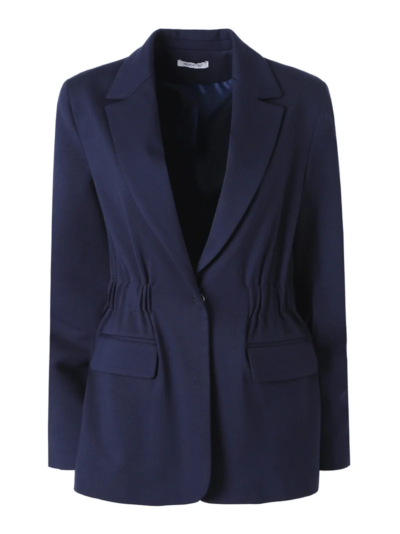 Completo elegante da donna con blazer e pantaloni con finale a zampa - blu