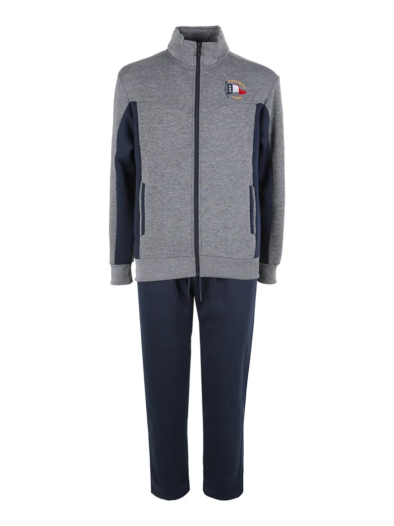 Completo tuta invernale da uomo con felpa e pantaloni - grigio scuro