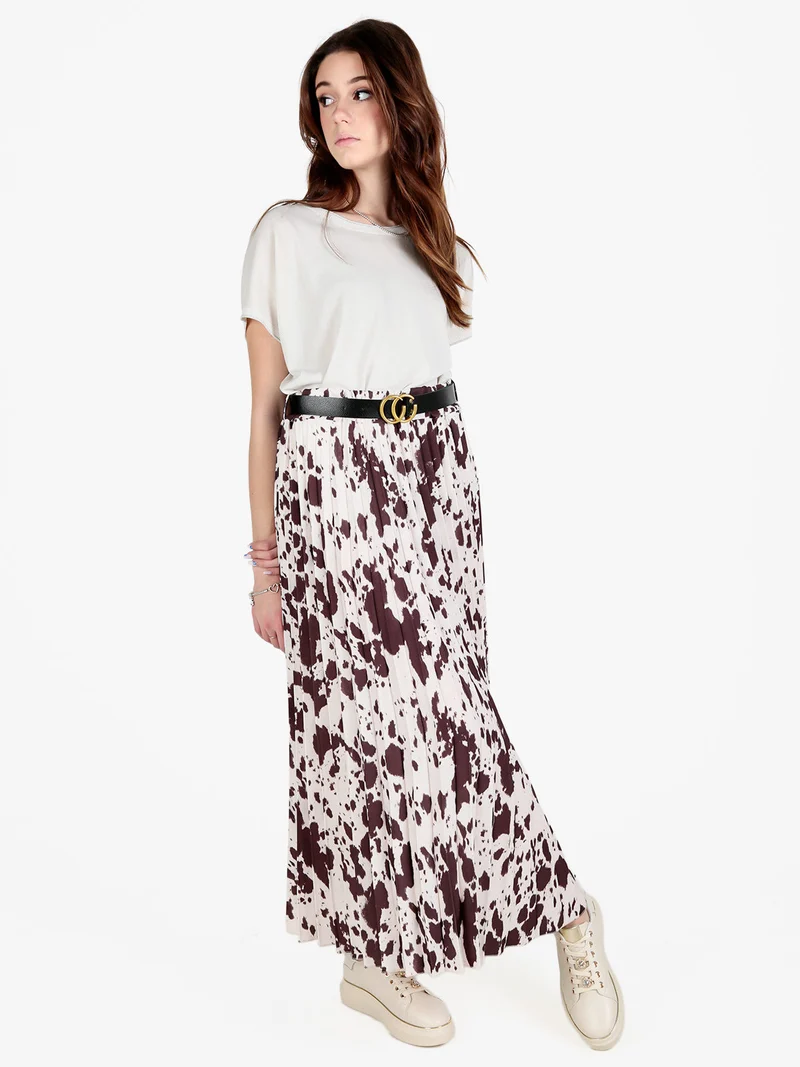 Maglia donna a maniche corte tinta unita con lurex - beige