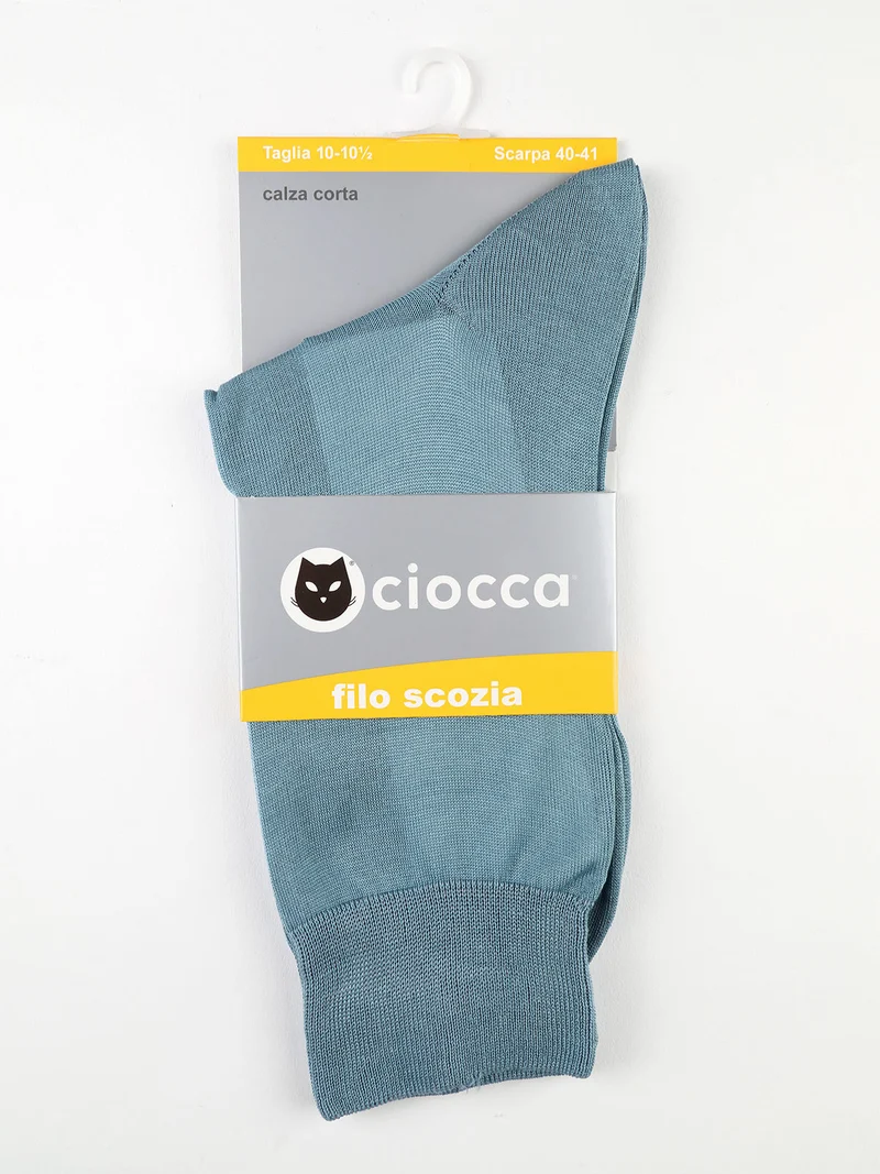 Calze corte in filo di scozia - azzurro