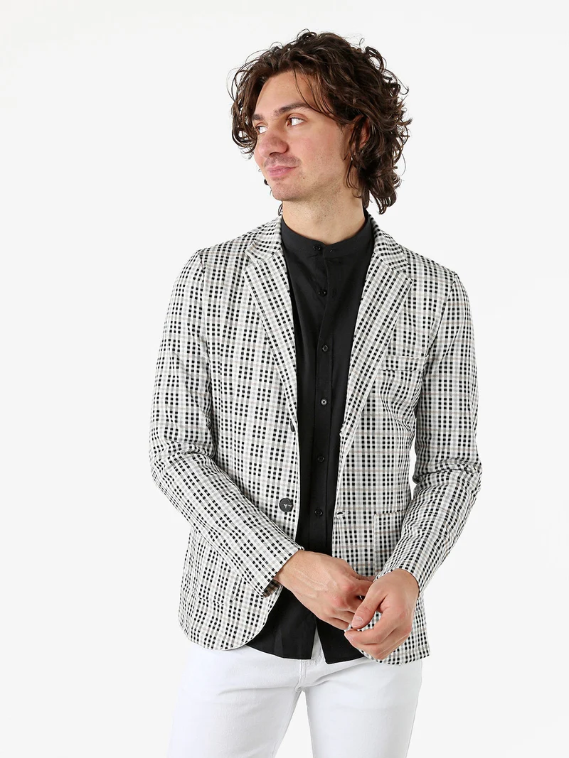 Blazer da uomo a quadretti - multicolore