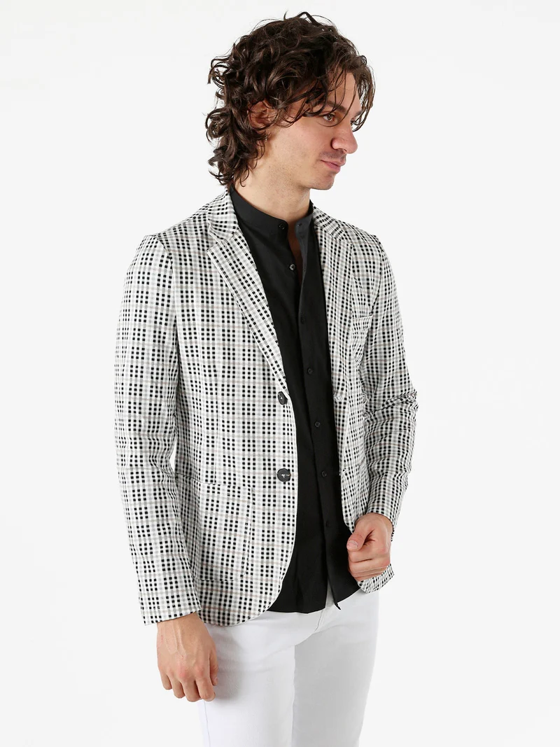 Blazer da uomo a quadretti - multicolore