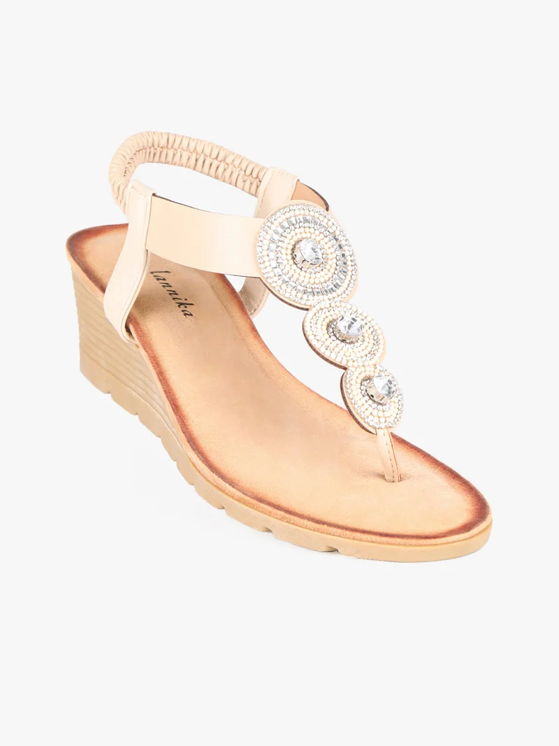 Sandali infradito slip on da donna - beige