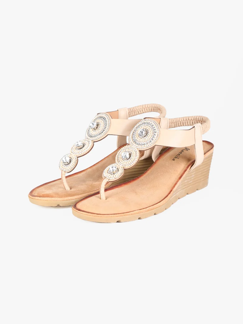 Sandali infradito slip on da donna - beige