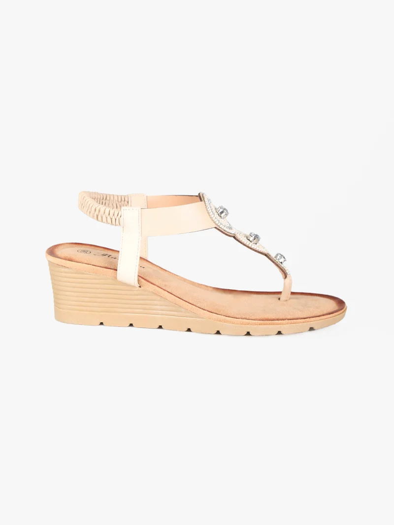 Sandali infradito slip on da donna - beige