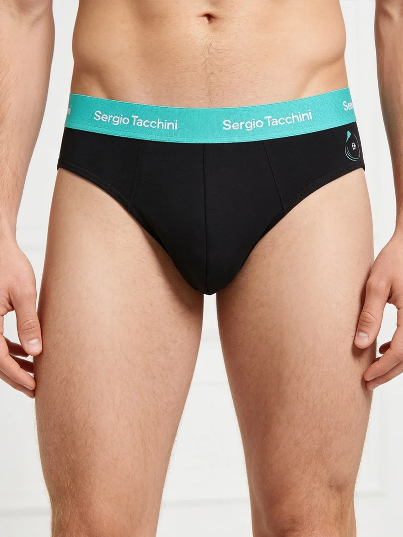 Slip uomo tinta unita in cotone - nero