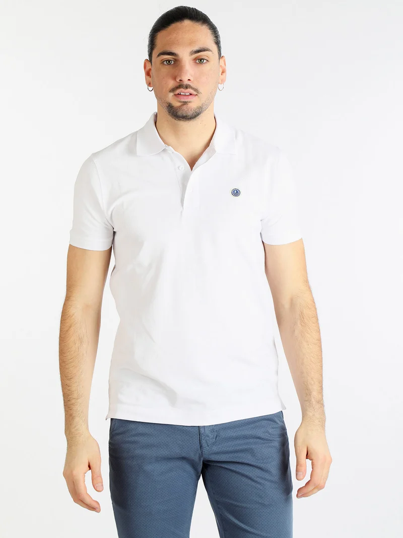 Polo in cotone manica corta uomo - bianco