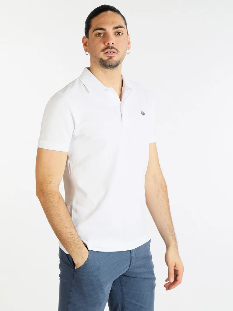 Polo in cotone manica corta uomo - bianco