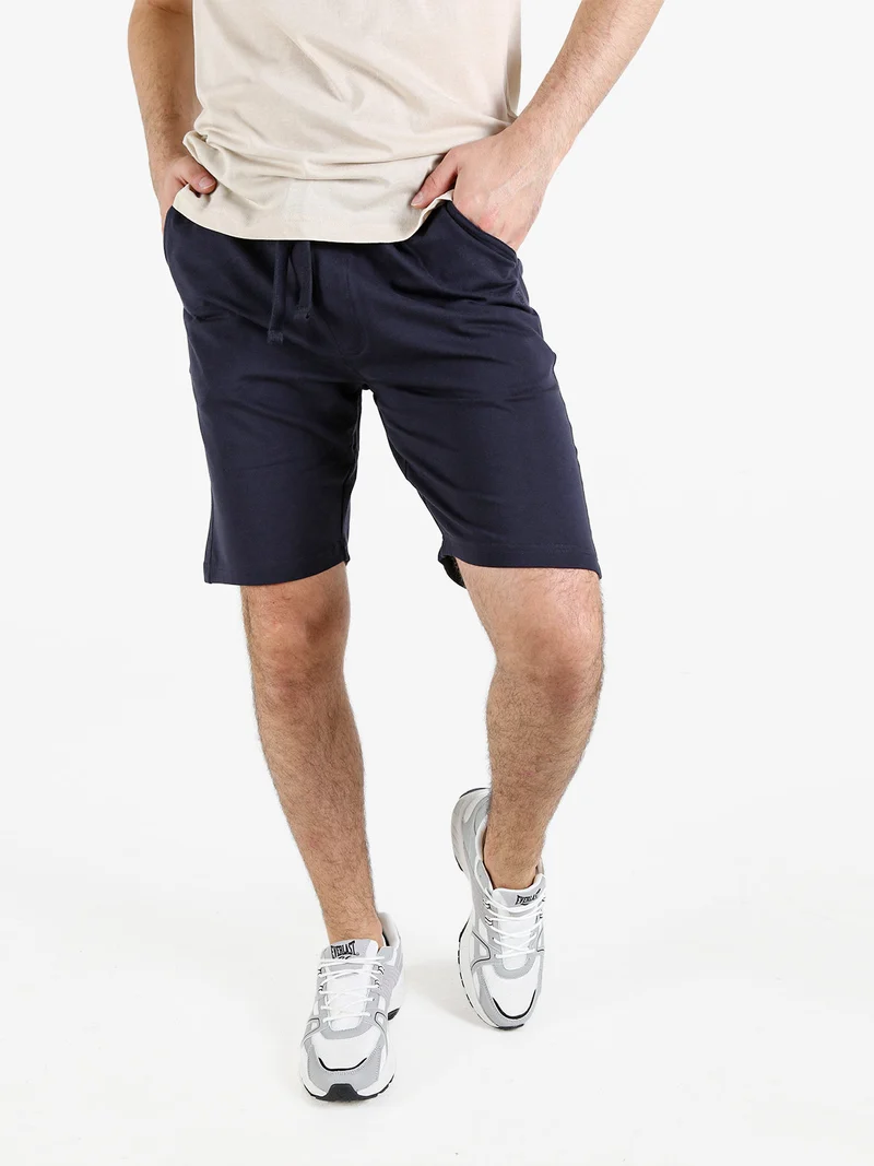 Bermuda da uomo in cotone - blu scuro