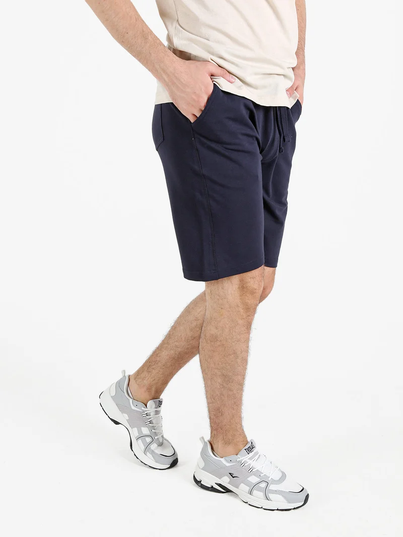 Bermuda da uomo in cotone - blu scuro