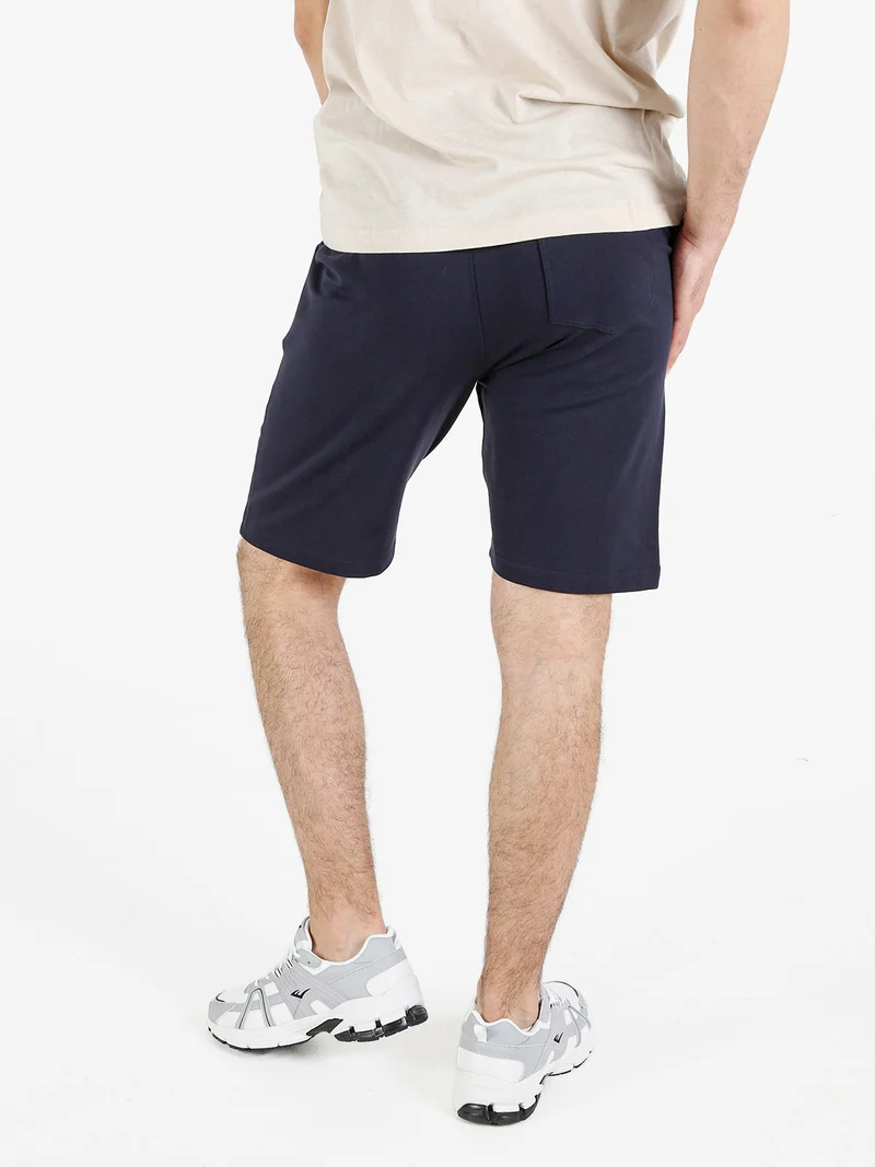 Bermuda da uomo in cotone - blu scuro