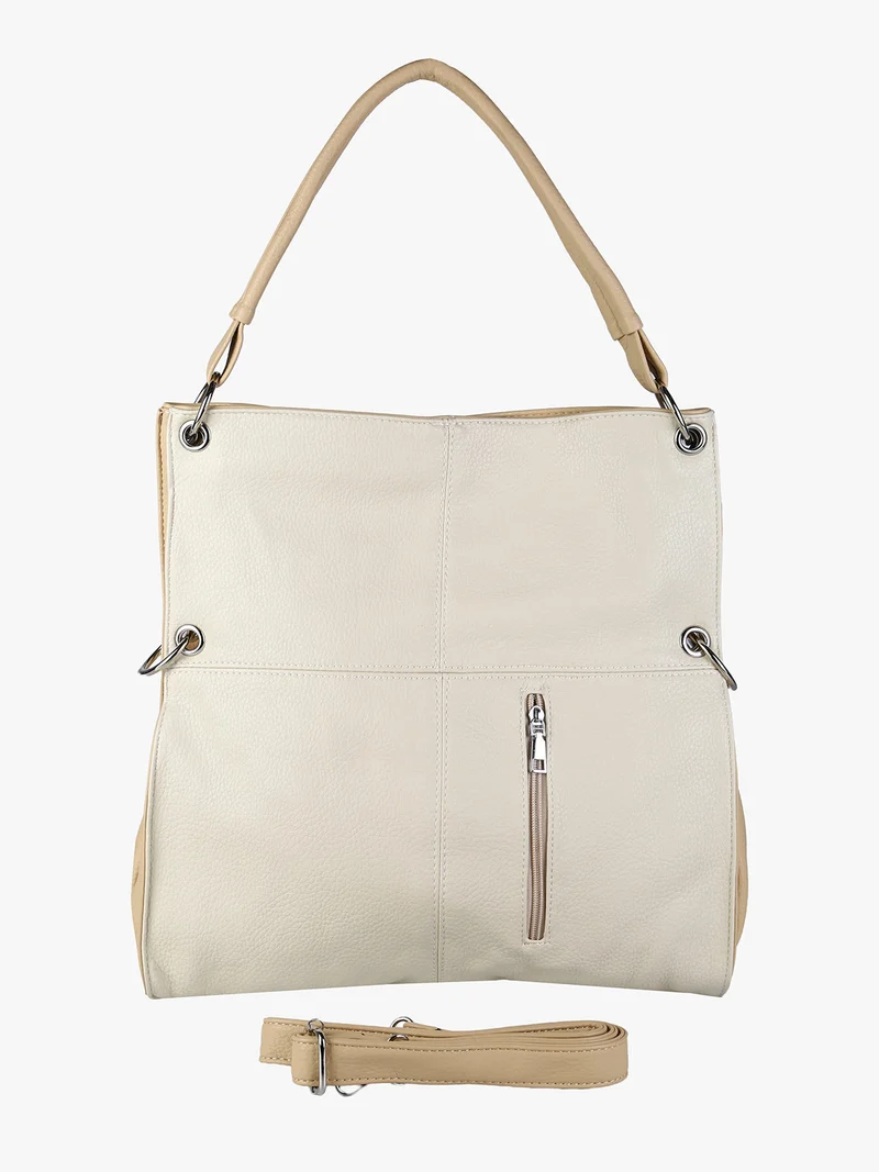 Borsa hobo da donna in ecopelle - beige