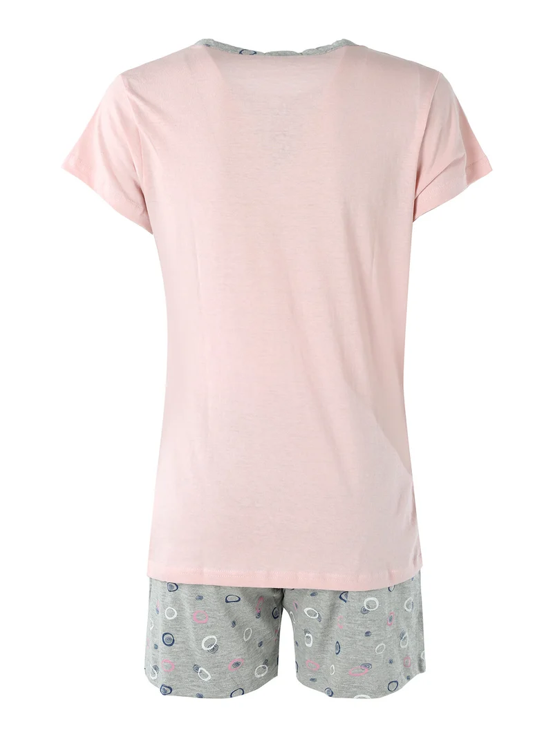 Pigiama corto da donna in cotone - rosa
