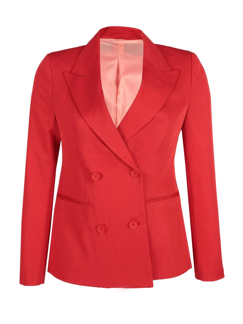Blazer doppiopetto con bottoni donna - rosso