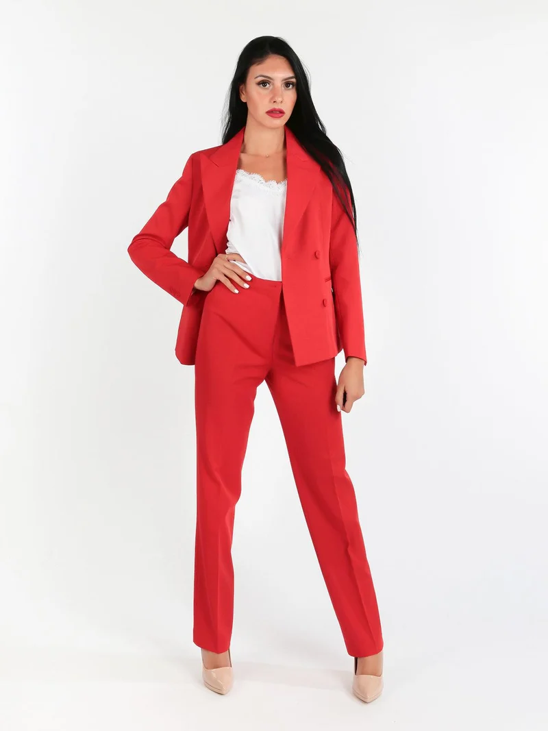 Blazer doppiopetto con bottoni donna - rosso