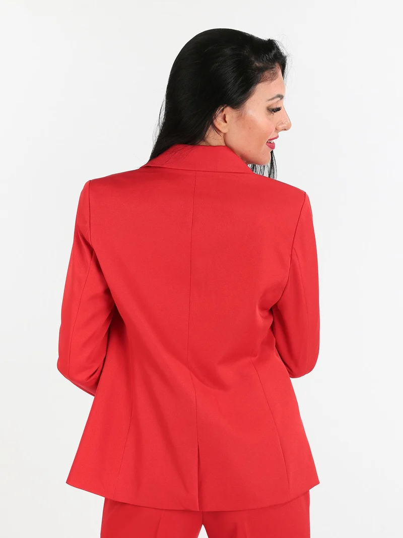 Blazer doppiopetto con bottoni donna - rosso