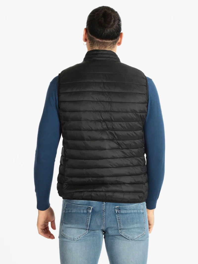 Giacca smanicata leggera da uomo - nero