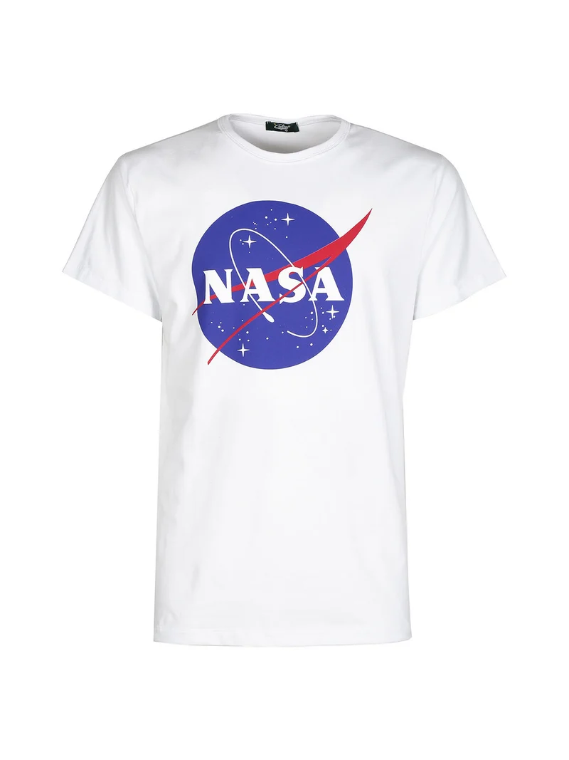 T-shirt manica corta uomo con stampa - bianco