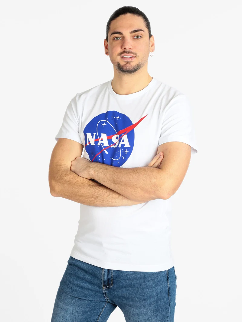T-shirt manica corta uomo con stampa - bianco