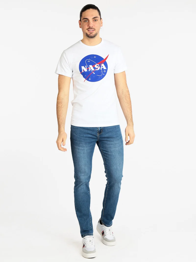T-shirt manica corta uomo con stampa - bianco