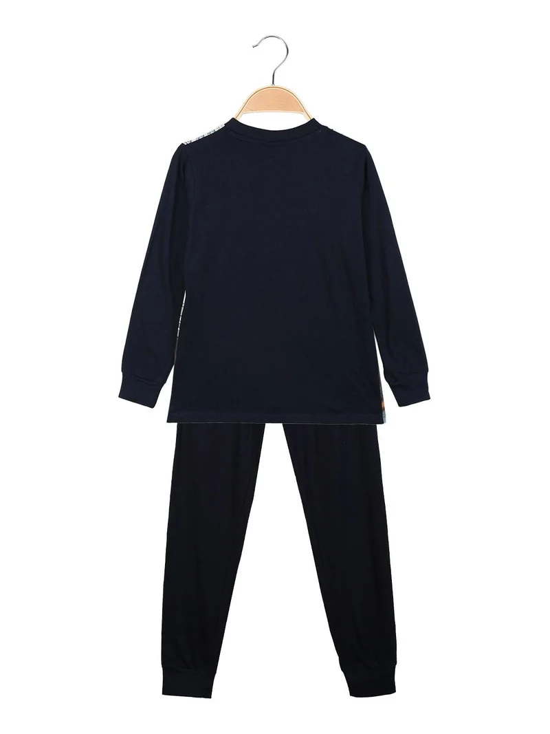 Spider Man pigiama lungo in cotone da bambino - blu scuro