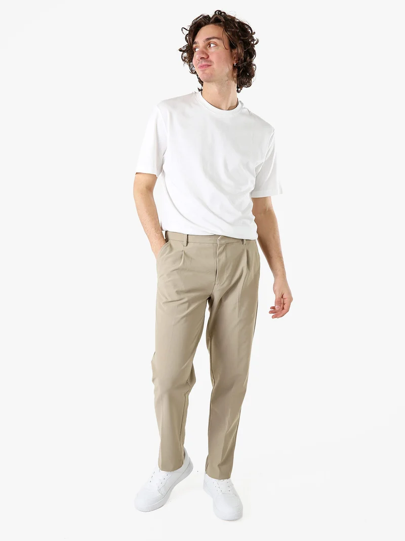 Pantaloni casual da uomo a gamba dritta - khaki
