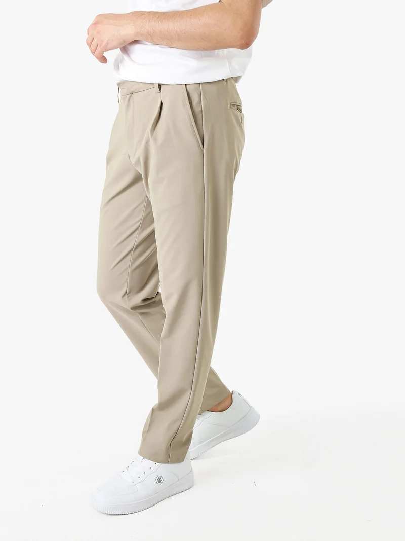 Pantaloni casual da uomo a gamba dritta - khaki