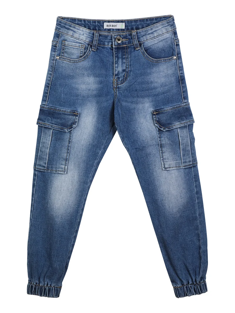Jeans da bambino con tasconi e polsini - jeans