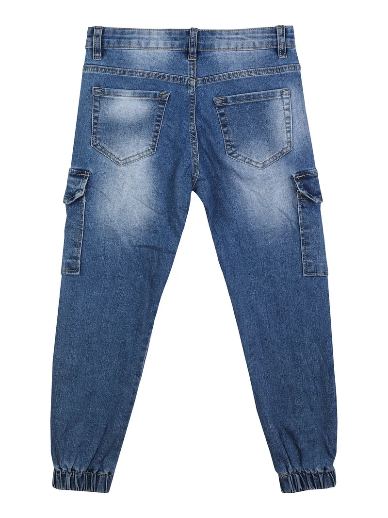 Jeans da bambino con tasconi e polsini - jeans