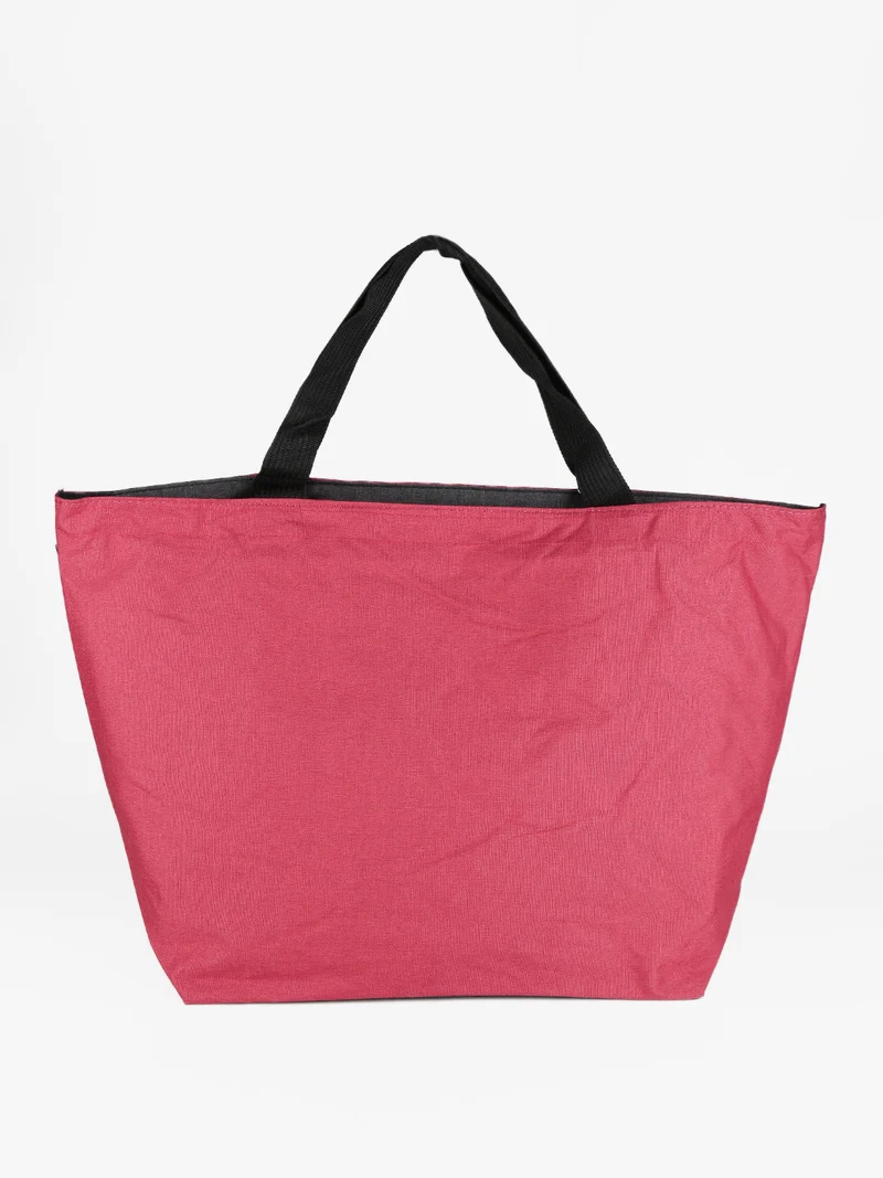Maxi borsa donna in tessuto bicolor - rosso