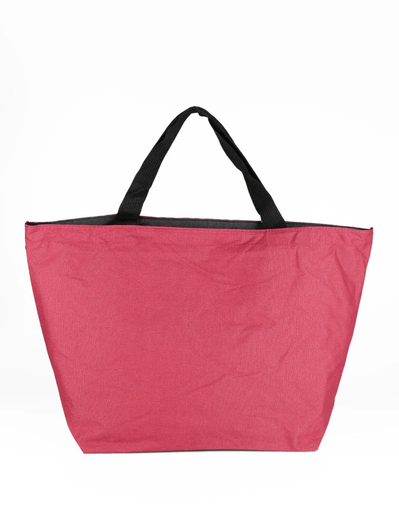 Maxi borsa donna in tessuto bicolor - rosso