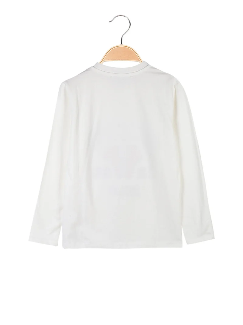 T-shirt da bambino a maniche lunghe con stampa - bianco