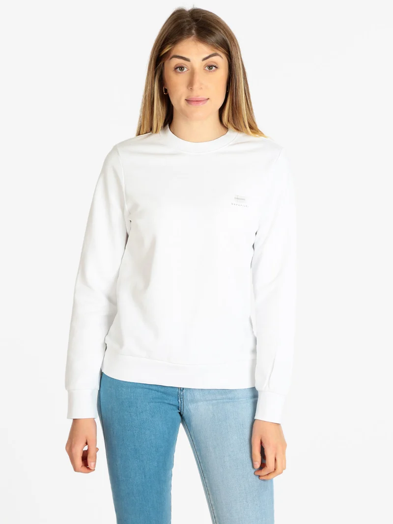 B NINA Felpa girocollo donna - bianco