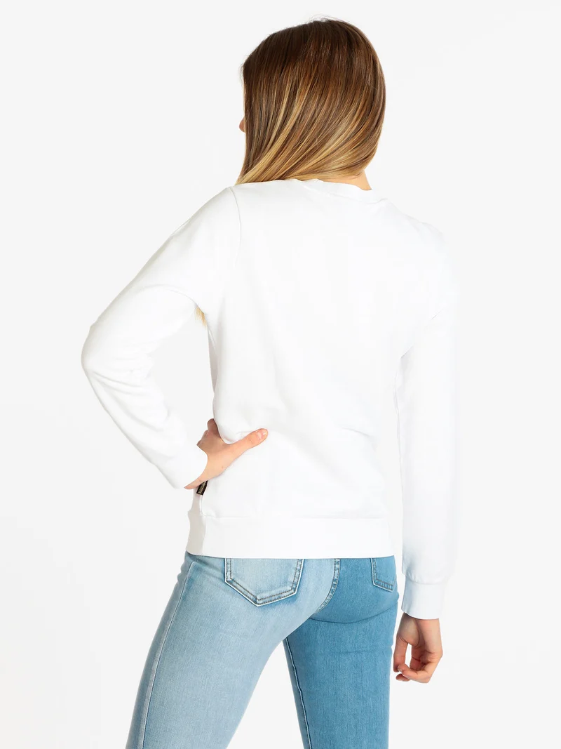 B NINA Felpa girocollo donna - bianco